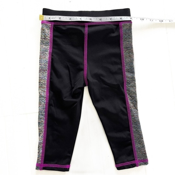 Cat & Jack Black & Purple Cropped Leggings - 3T - Picture 6 of 9